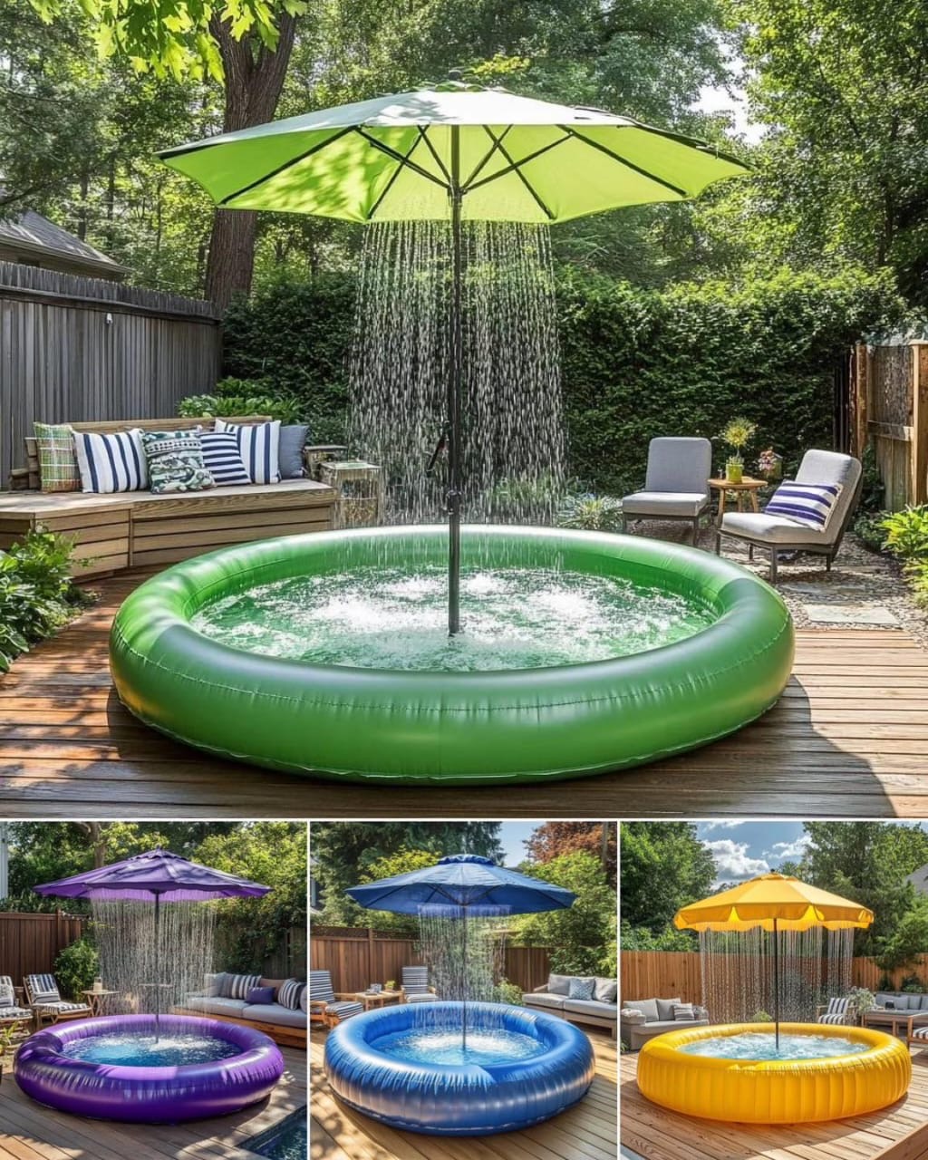 حمام سباحه مع مظله